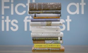 Longlisted books in a pile