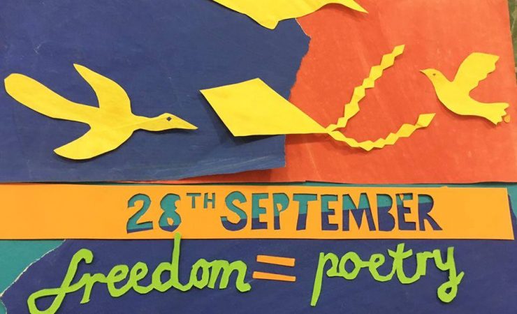 Collage with text - 28th September - Freedom = Poetry