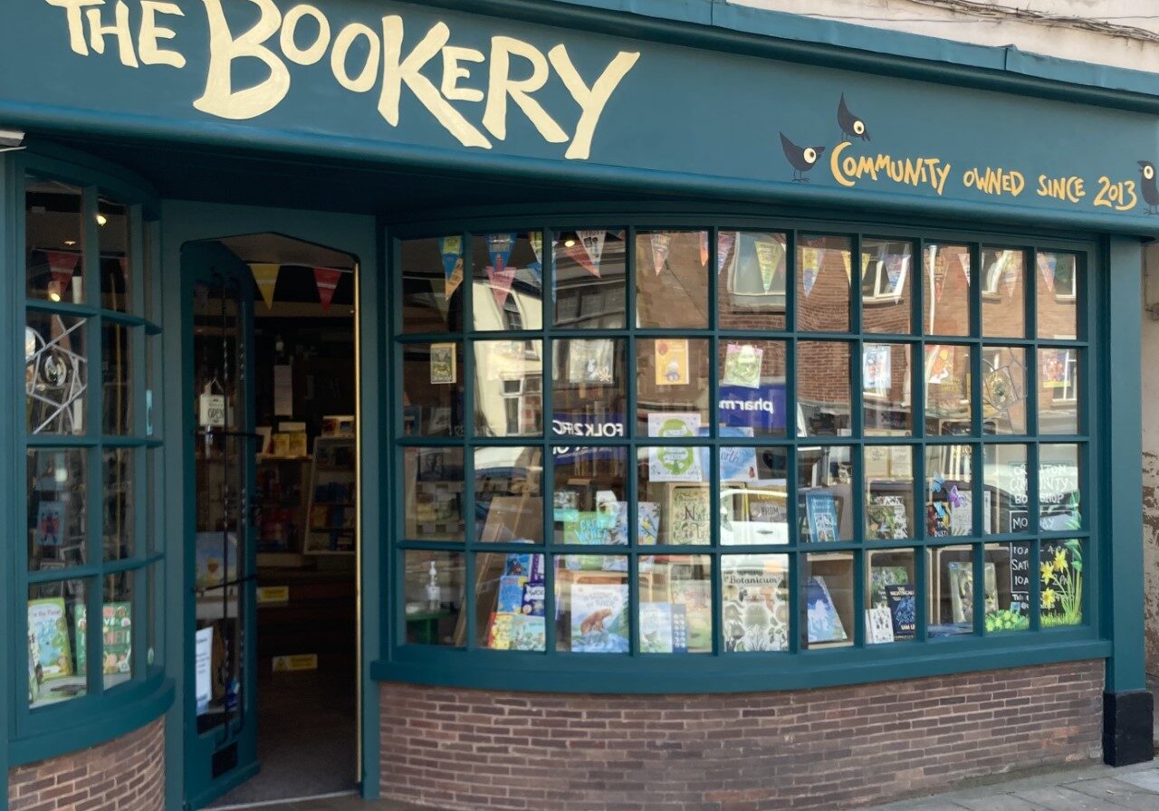 The Bookery shopfront, Crediton, Devon